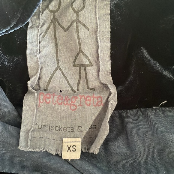 Pete & Greta By Johnny Was Navy Blue Velvet Snap Button Long Sleeve Top size XS - Picture 4 of 7